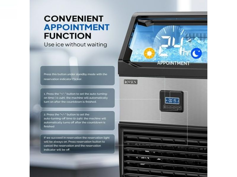 Máquina de hielo comercial de 200 kg/día - 440 lbs/24 hrs Rovsun BT-440