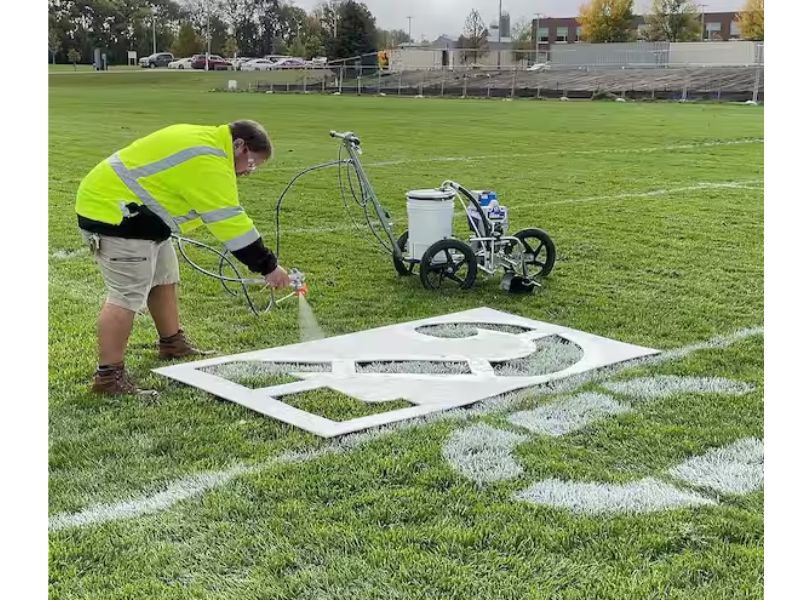 Maquina pulverizadora de pintura traza lineas pinta rayas de baterias Graco FieldLazer ES100