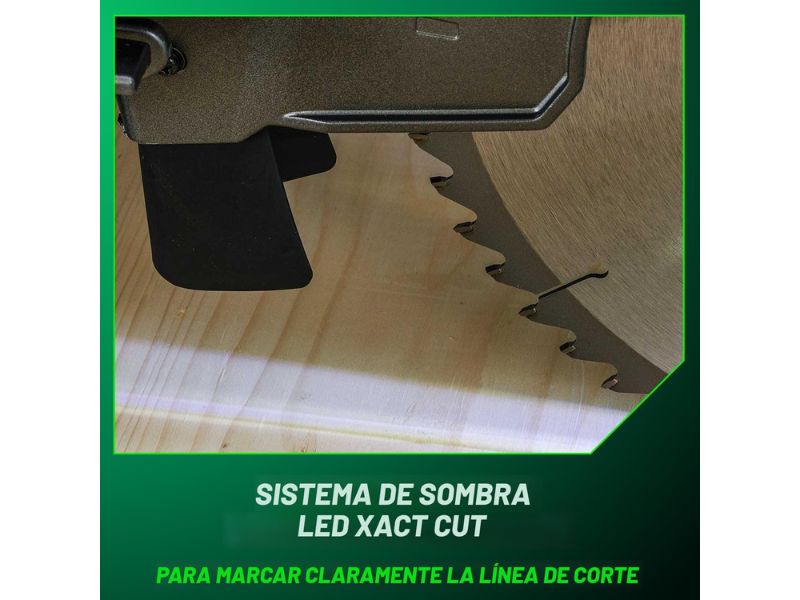 Sierra de inglete deslizante de 12" y 15 Amp doble bisel con linea de sombra Metabo HPT C12RSH3M