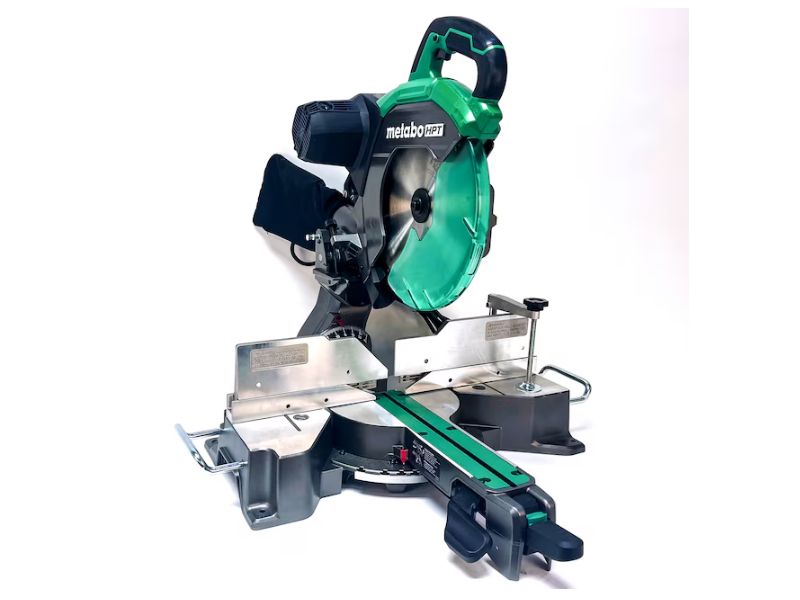 Sierra de inglete deslizante de 12" y 15 Amp doble bisel con linea de sombra Metabo HPT C12RSH3M