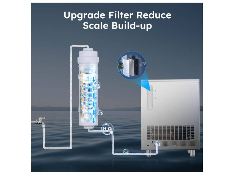 Maquina de hielo comercial de 200 kgs / dia con almacenamiento de 120 lbs Mojgar