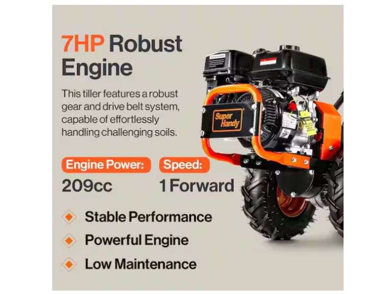 Cultivador a gasolina de 16" de ancho y 7 hp Superhandy GUO116