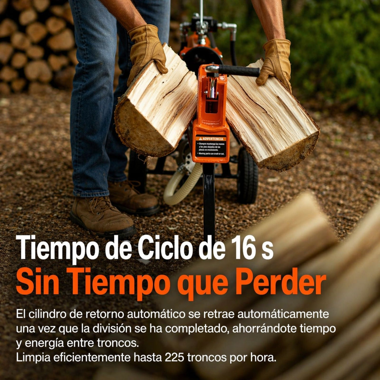 Cortadora de leña y troncos electrica de 14 ton y 2.5 hp Superhandy GUO084