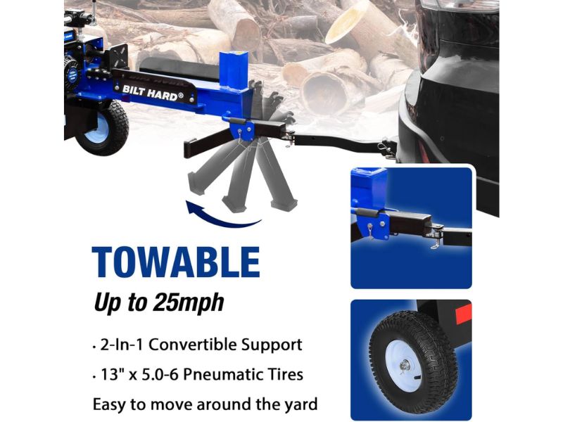 Cortadora de troncos leña de 20 ton con motor OHV 7 HP 209 CC Bilt hard