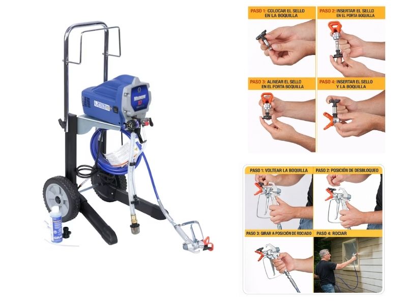 Maquina para pintar pulverizadora de pintura airless Graco X7 mas boquillas 311 y 517