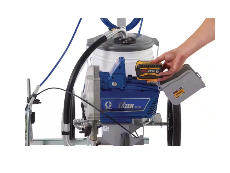 Maquina pulverizadora de pintura traza lineas pinta rayas de baterias Graco FieldLazer ES100