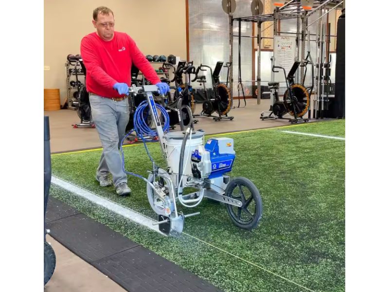 Maquina pulverizadora de pintura traza lineas pinta rayas de baterias Graco FieldLazer ES100