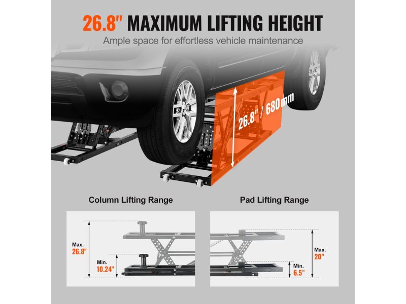 Elevador de autos rampa automotriz portátil con capacidad de 7000 lbs - 3000 kg Vevor JT-7000