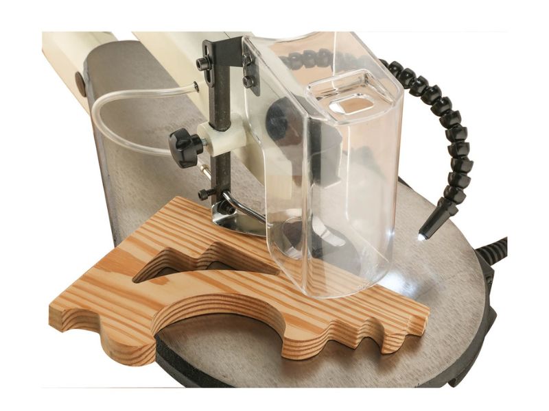 Sierra caladora de 18" con velocidad variable, luz LED y kit de herramientas rotativas Shop Fox W1870