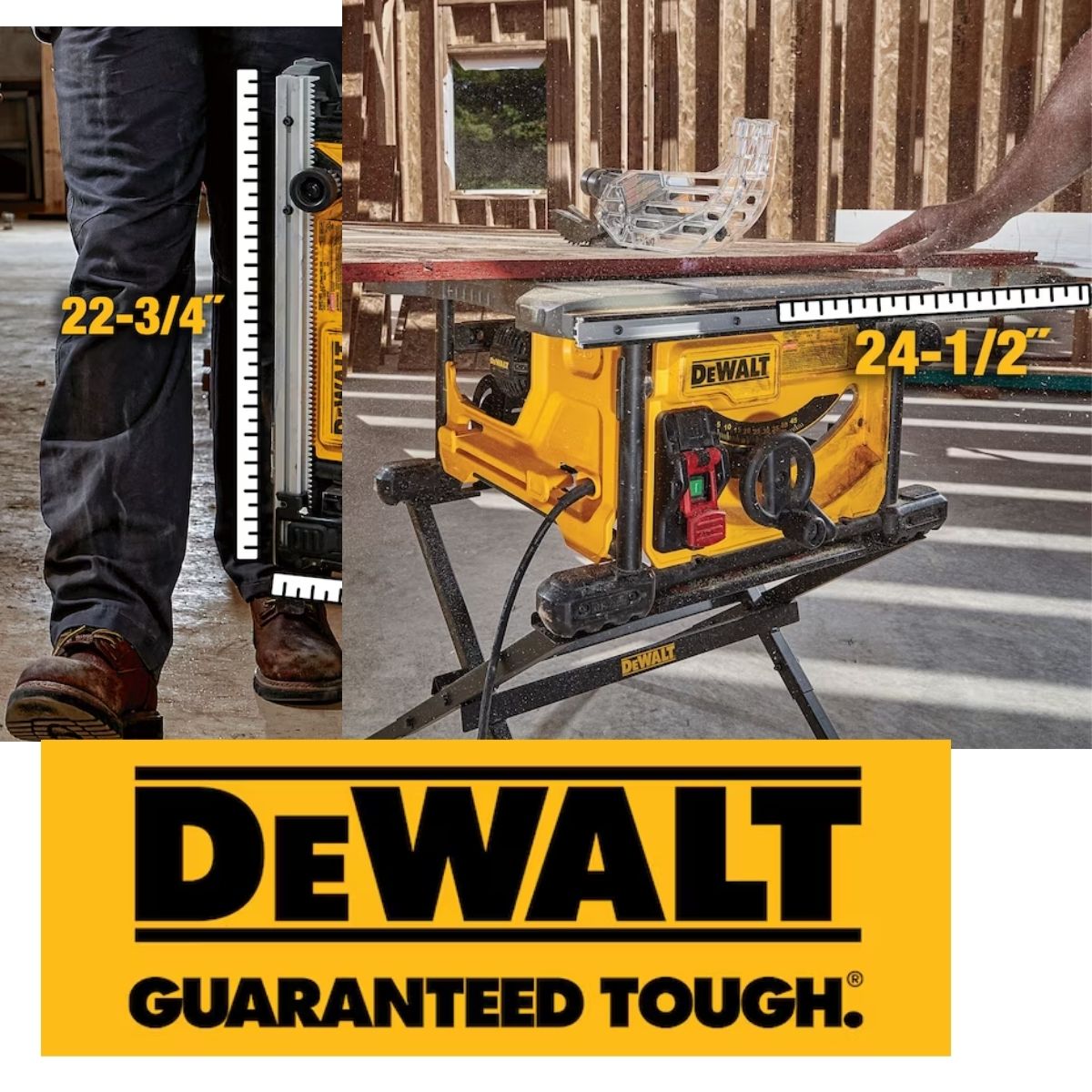 Sierra de mesa portatil de 8 1/4" y 15 Amp Dewalt DWE7485 + clavadora shop fox W1774 Cal 18