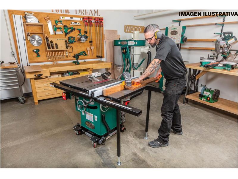 Sierra de mesa de gabinete de 10" 3 HP 240 V, con mesa de fresado incorporada Grizzly G1023RLW