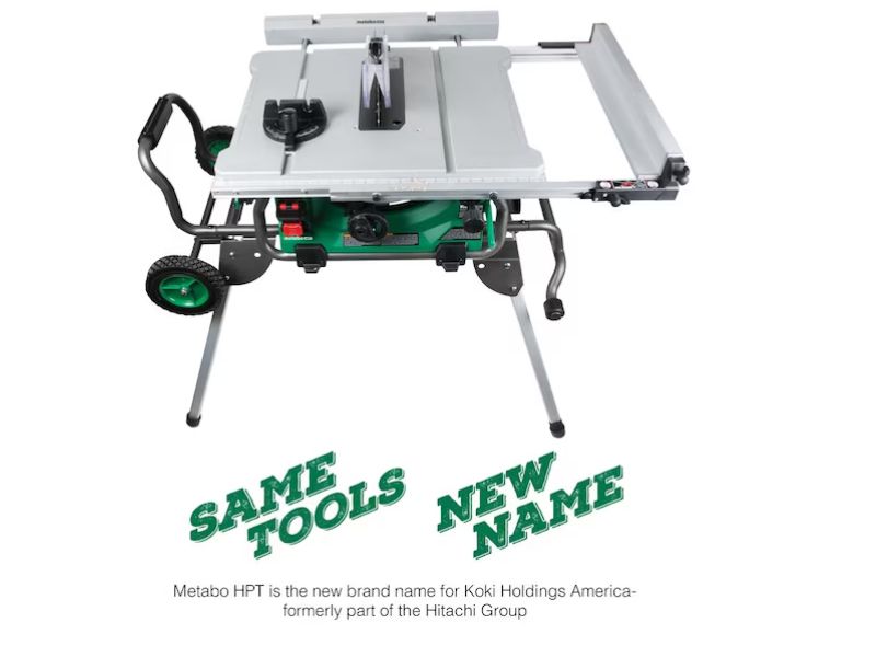 Sierra de mesa tipo contratista de 10" y 15 Amp con soporte plegable Metabo C10RJ