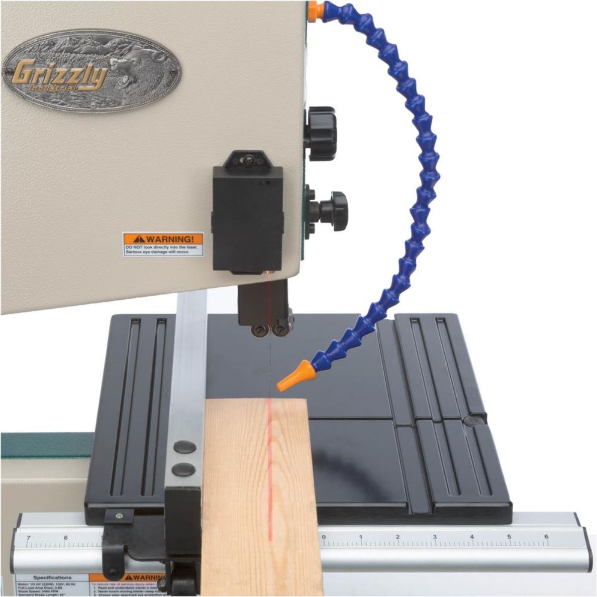 Sierra de cinta para madera 9" con guía laser y 1/3 HP Grizzly G0803Z