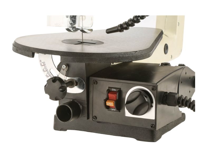 Sierra caladora de 18" con velocidad variable, luz LED y kit de herramientas rotativas Shop Fox W1870