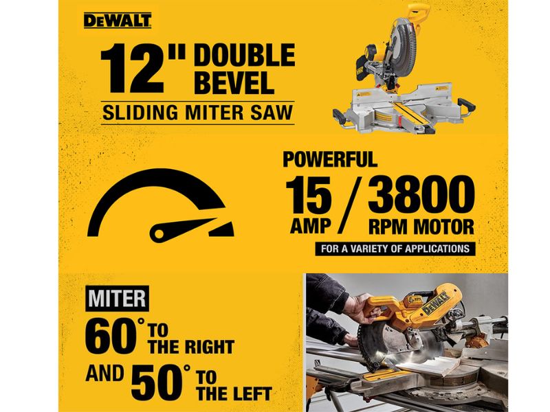 Sierra de inglete de 12" y doble bisel Dewalt DWS780 mas soporte rodante Dewalt DWX726