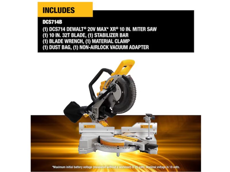 Sierra de inglete inhalambrica de doble bisel 20 V XR sin escobillas Dewalt DCS714B