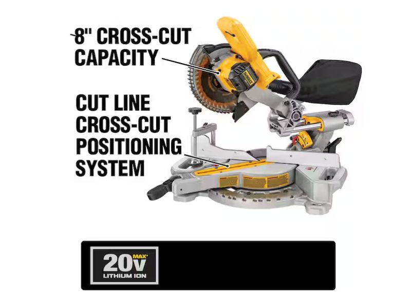 Sierra de inglete inhalambrica de 7-1/4" telescopica con bateria y cargador Dewalt DCS361M1