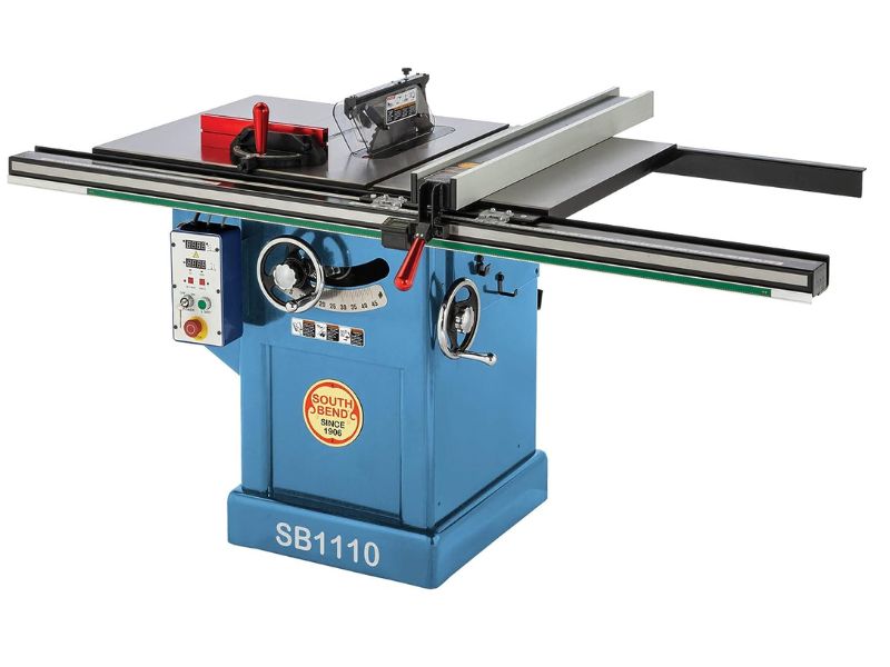 Sierra de mesa de gabinete de 10" y 3 HP 220V con lectura digital DRO South Bend SB1110