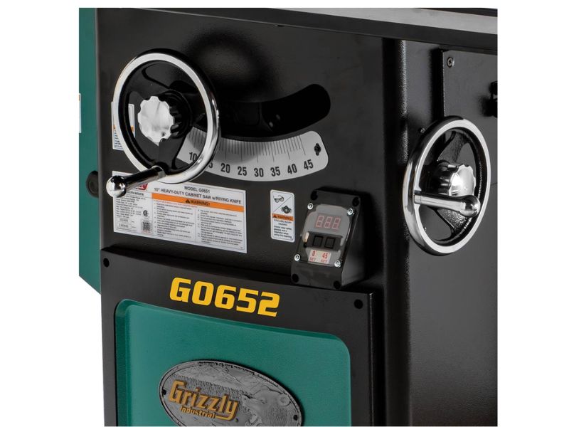 Sierra de mesa de gabinete de servicio pesado de 10" y 5 HP trifásica Grizzly G0652