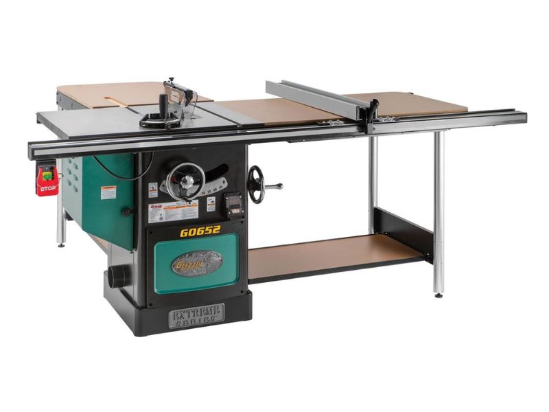 Sierra de mesa de gabinete de servicio pesado de 10" y 5 HP trifásica Grizzly G0652