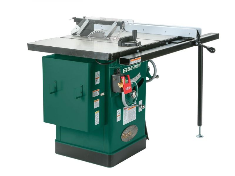 Sierra de mesa de gabinete de 10" 3 HP 240 V, con mesa de fresado incorporada Grizzly G1023RLW