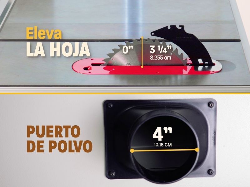 Sierra de mesa híbrida de 10" 2 HP G0771Z + Colector 1HP G8027 + Clavadora Neumatica Cal.18 W1774