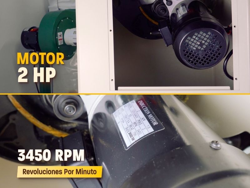 Sierra de mesa híbrida de 10" 2 HP G0771Z + Colector 1HP G8027 + Clavadora Neumatica Cal.18 W1774