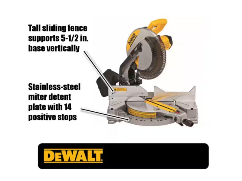 SIerra de inglete de 12 " un solo bisel y 15 amp dewalt DWS715