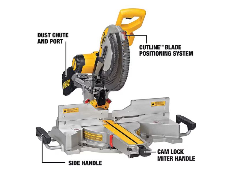 Sierra ingletadora deslizante de doble bisel de 12" tecnologia XPS DeWalt DWS780
