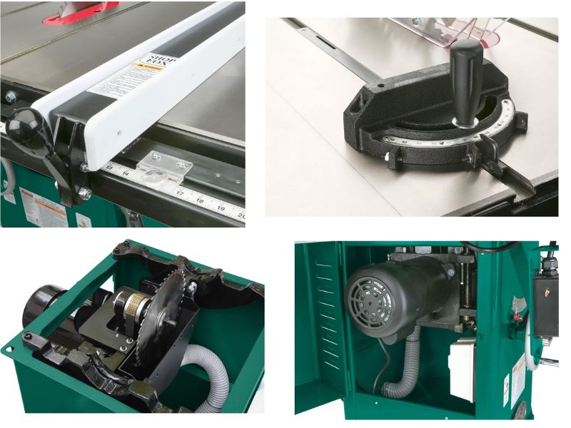 Sierra de mesa de gabinete de 10" 3 HP 240 V, con mesa de fresado incorporada Grizzly G1023RLW