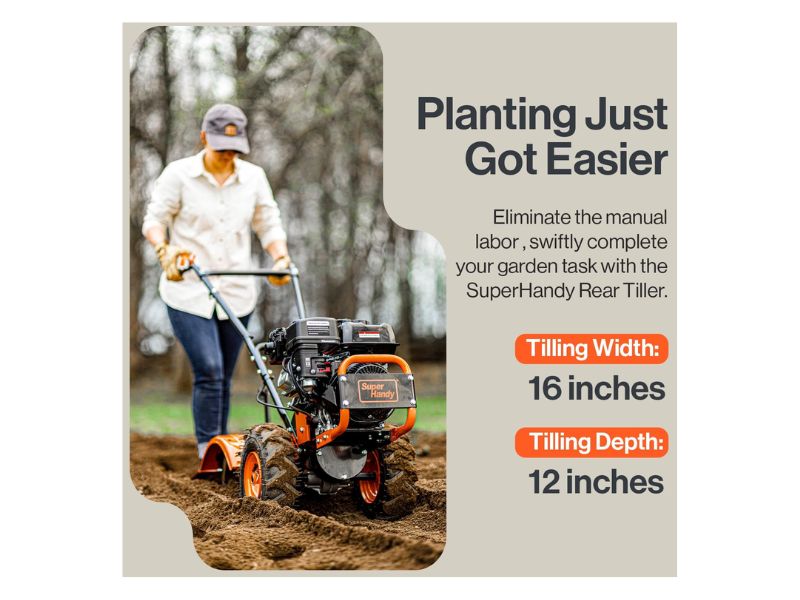 Cultivador a gasolina de 16" de ancho y 7 hp Superhandy GUO116