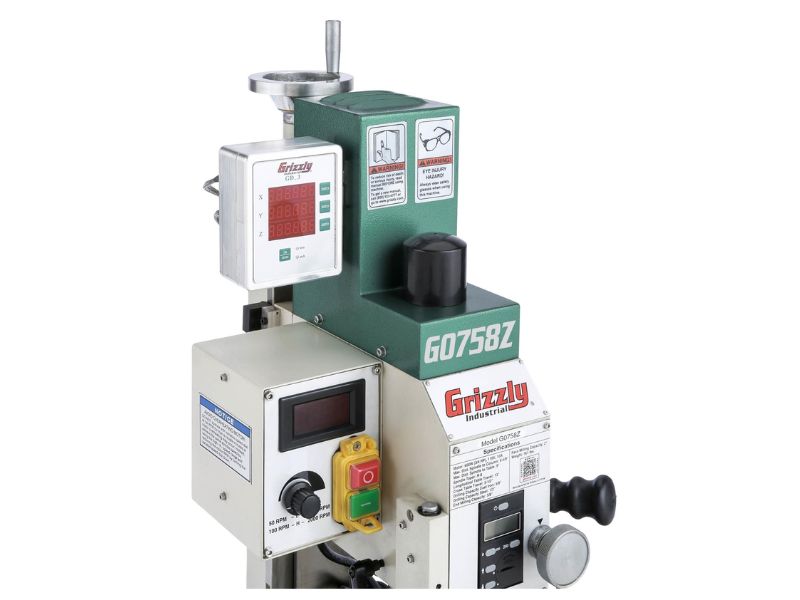 Taladro fresadora de 6" x 20" y 3/4 HP con lectura digital DRO Grizzly G0758Z