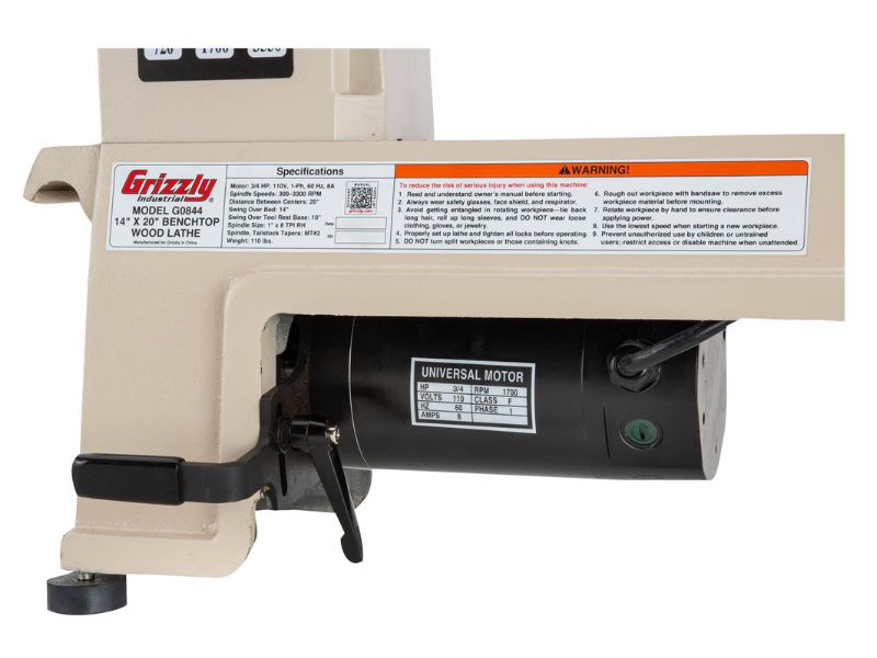 Torno de banco para madera de 14" x 20" de velocidad variable Grizzly G0844