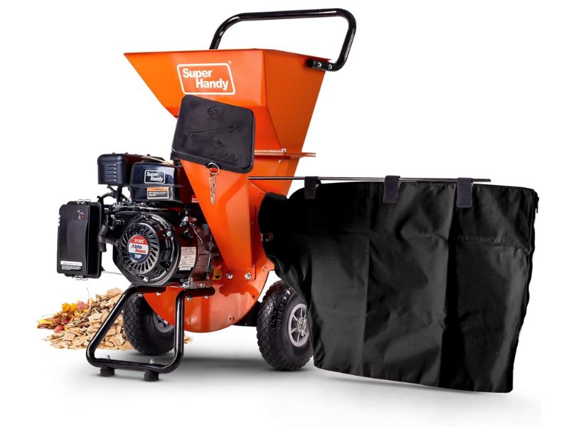 Trituradora de ramas astillas de capacidad máxima de 3" y 7 HP SuperHandy GUO019