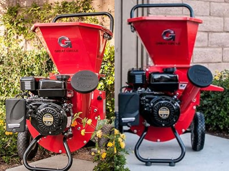 Trituradora de madera astillas ramas de servicio pesado de 7 HP 212 cc GreatCircleUSA LCE01