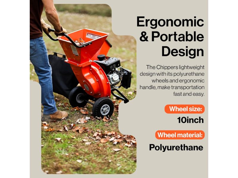 Trituradora de ramas astillas de capacidad máxima de 3" y 7 HP SuperHandy GUO019