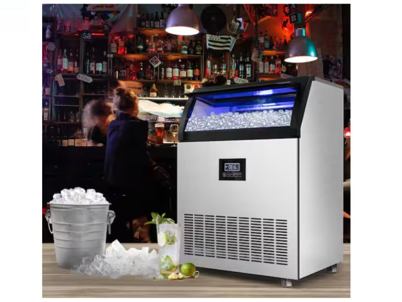 Máquina de hielo comercial de 250 lb/24h con almacenamiento de 77 lbs Velivi
