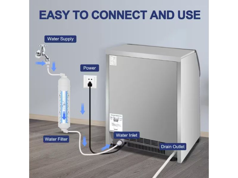 Máquina de hielo comercial 90 kg/día - 200 lbs/24 hrs Velivi WQ72HD