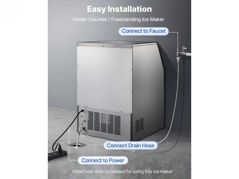 Maquina de hielo comercial de 440 lbs/200 kgs/dia Vevor