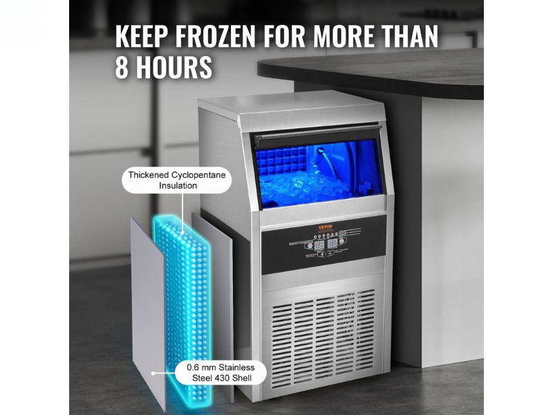 Máquina de hielo comercial de 60 kg/día - 120-130 lbs/24 hrs Vevor