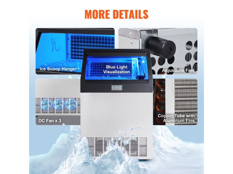 Máquina de hielo comercial 120 kg/día - 265 lbs/24 hrs Vevor LB265T