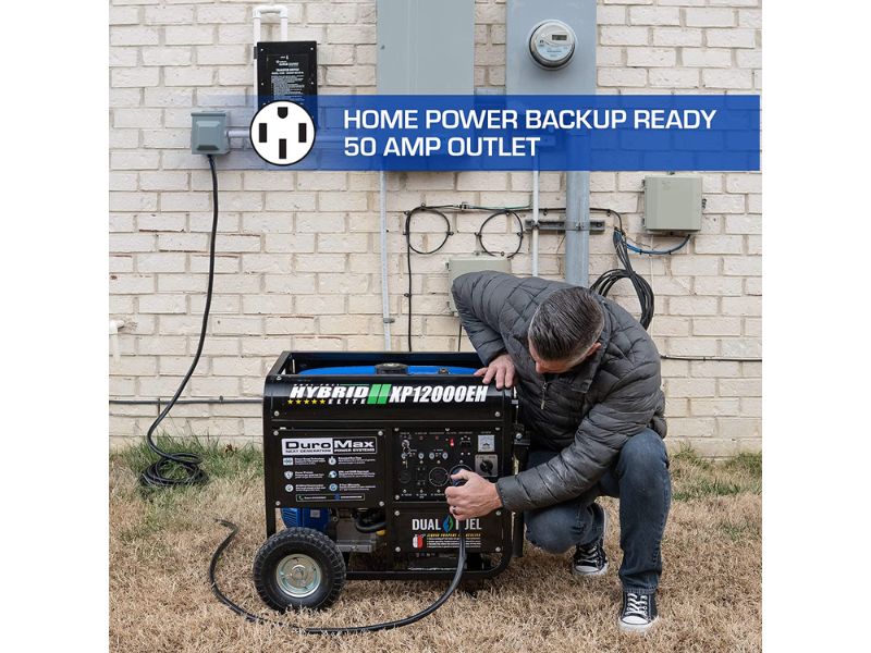 Generador dual a gasolina y gas propano de 12000 Watts - 12 Kw de DuroMax XP12000EH