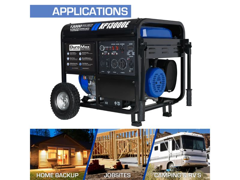 Generador portátil a gasolina de 13000 Watts - 13 Kw DuroMax XP13000E