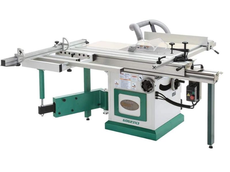 sierra de mesa deslizante- grizzly g0623x3 de 10" y 7-1/2 hp, sierra de mesa escuadradora serie extrema trifásica