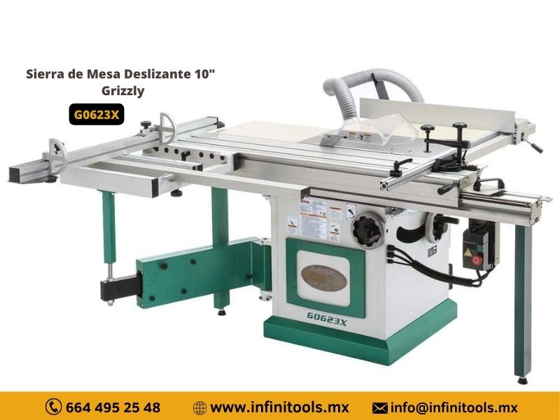 sierra de mesa deslizante escuadradora grizzly g0623x - 10" 5 hp- sierra de mesa deslizante