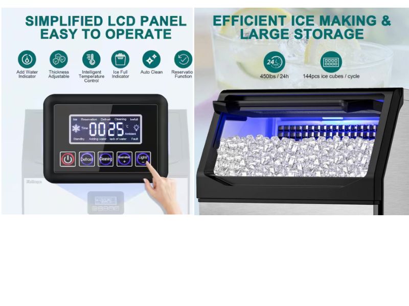 Maquina de hielo comercial de 450 lbs/ 200 kgs/dia Hooure