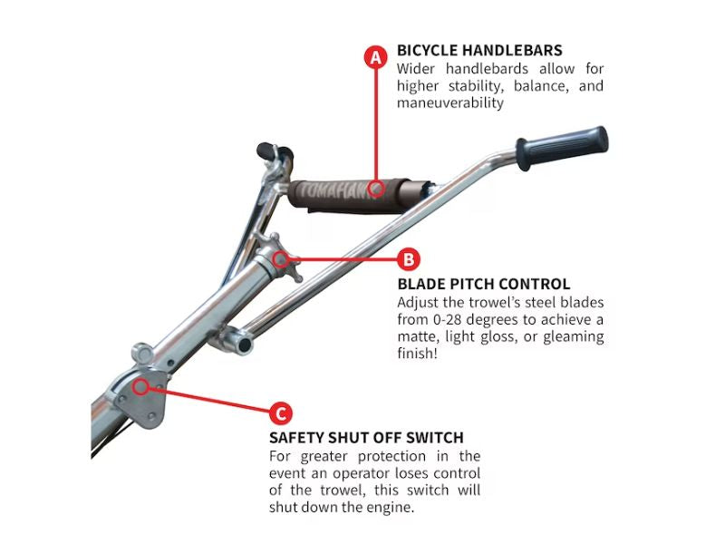 Allanadora de concreto de 46" con motor kohler de 14 HP Tomahawk JXPT46K