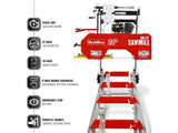 Aserradero portatil de 22" con motor a gasolina de 9 hp 270 cc MechMaxx SM22