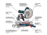 Sierra ingletadora compuesta deslizante de doble bisel de 12" Bosch GCM12SD