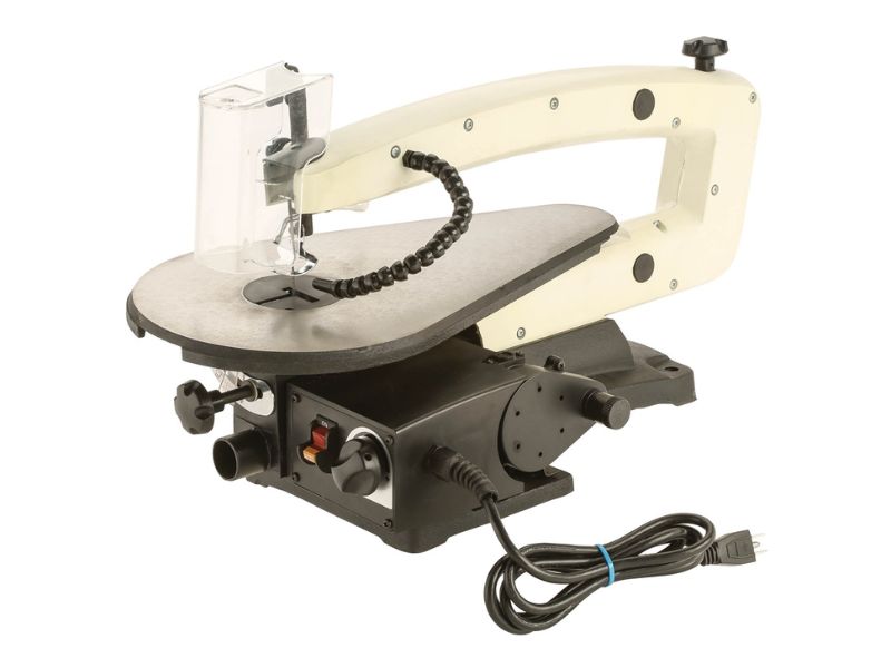 Sierra caladora de 18" con velocidad variable, luz LED y kit de herramientas rotativas Shop Fox W1870